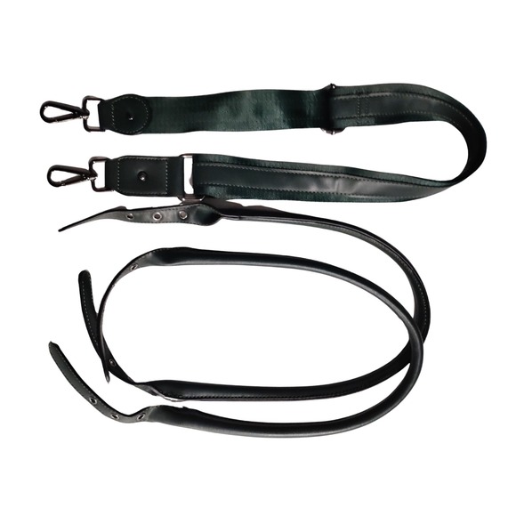 Mossimo Leather Laptop Tote Bag 13 inch Inside Messenger Bag Dark Green - Picture 9 of 14